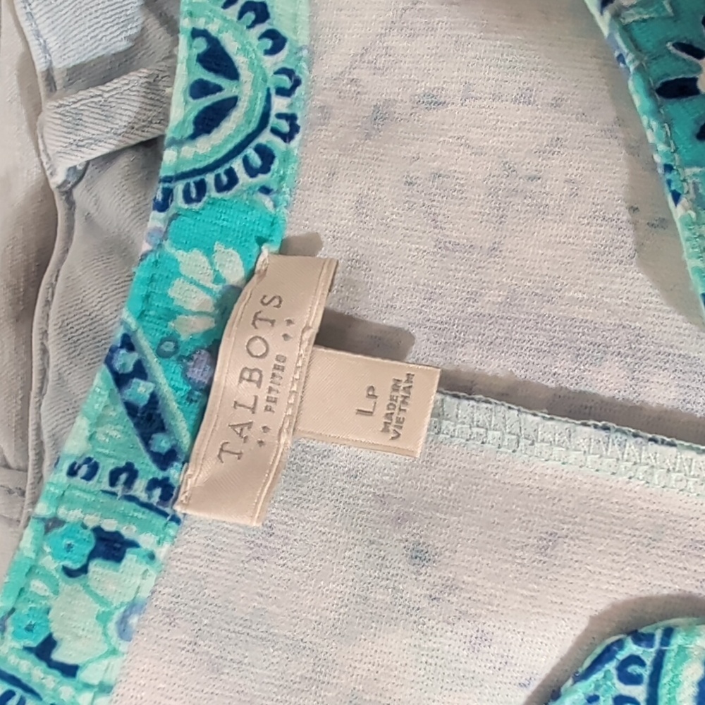 Talbots Teal and Blue Paisley Slip On Dress - Picture 10 of 11